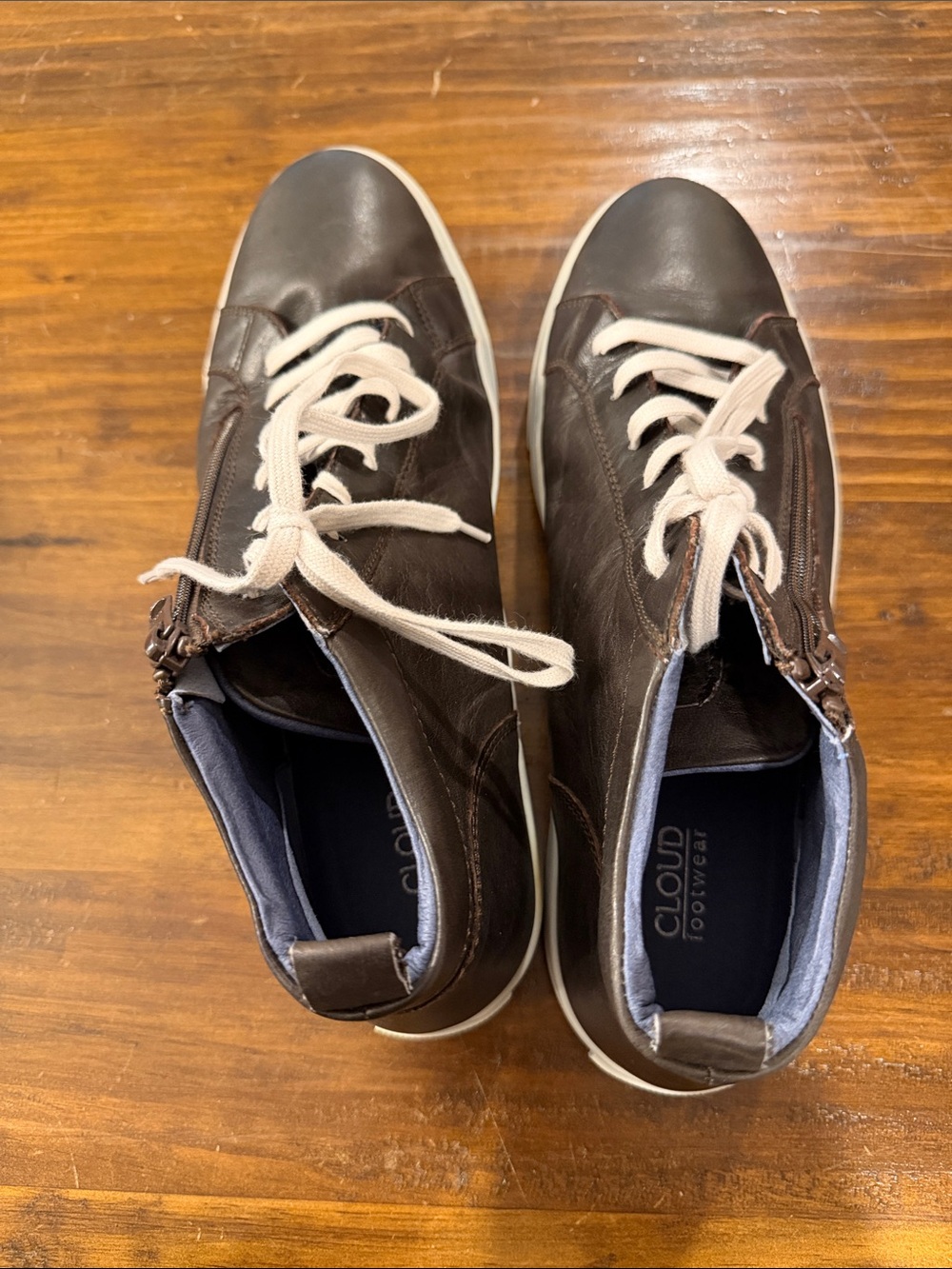 Men's Brown Leather Lace-Up Sneakers by Cloud Footwear